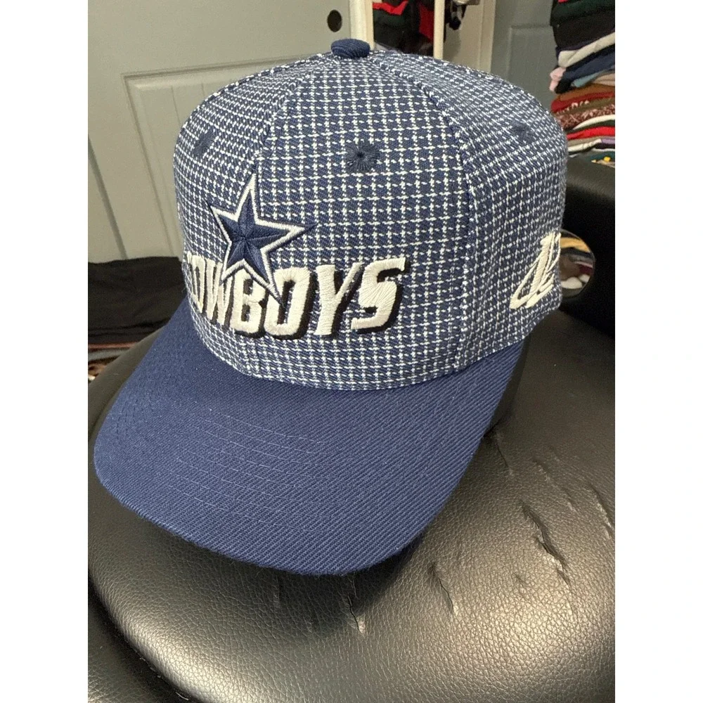Vintage Dallas Cowboys Logo Athletics NFL Pro Line Snapback Hat Blue White
